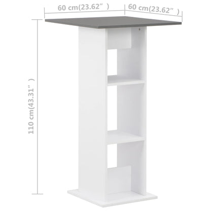 Barbord bistrobord vit 60x60x110 cm