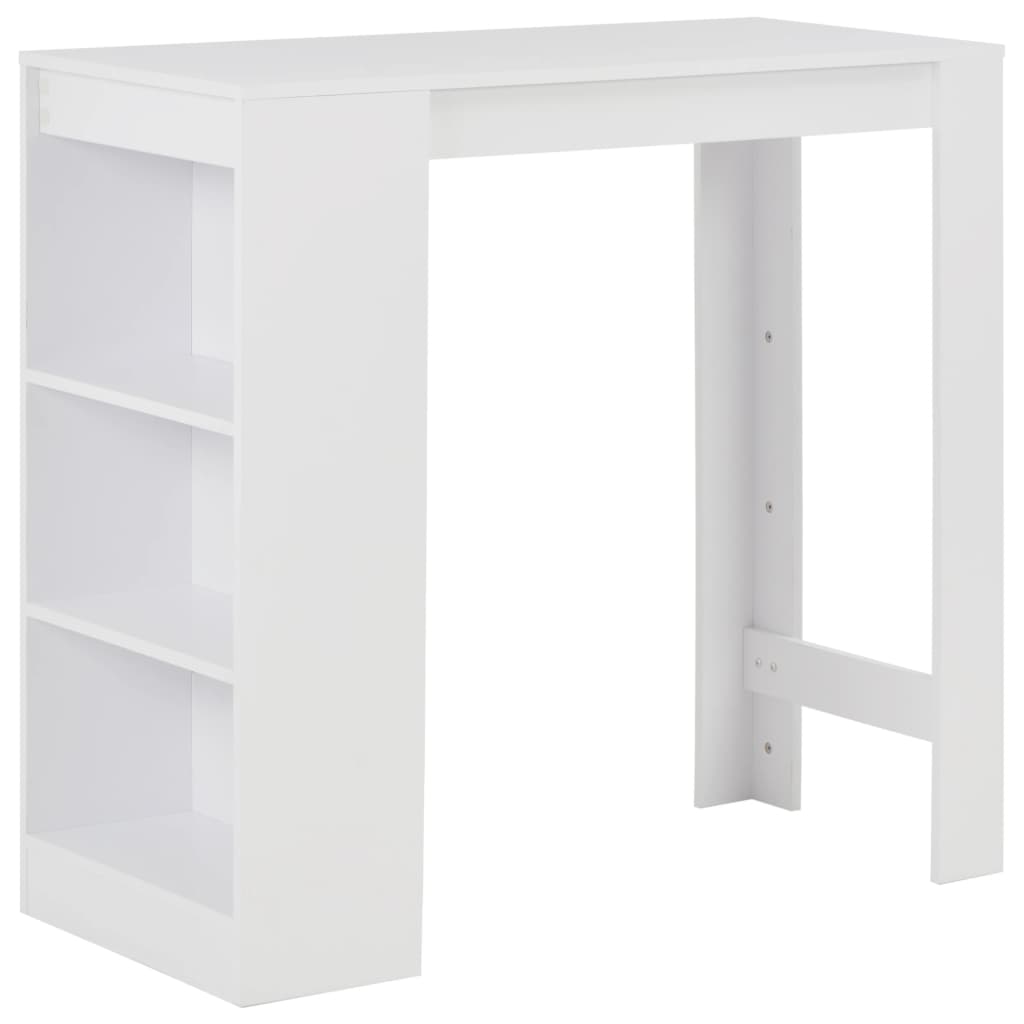 Barbord vit med hylla 110x50x103 cm