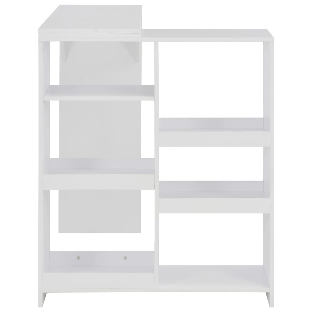 Barbord vit med flyttbar hylla 138x39x110 cm