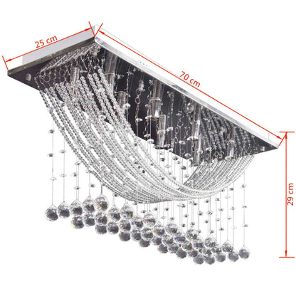 Taklampa med glittrande glaskristaller vit 8 x G9 29 cm