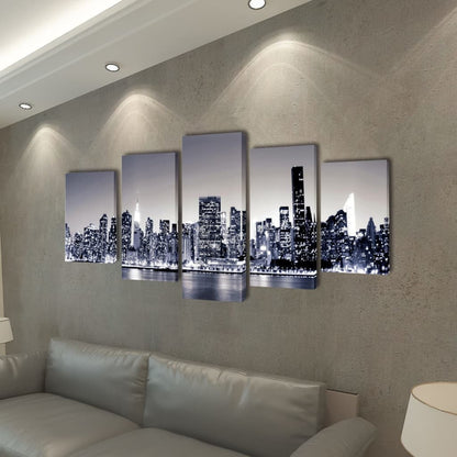 Väggdekoration Uppsättning väggbonader på duk: New York Skyline 100 x 50 cm