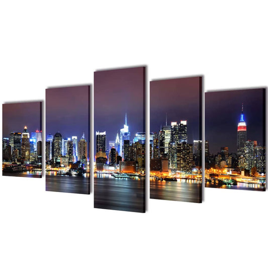 Seinäkoristelu Kangasmaalauksia New York Skyline 200 x 100 cm