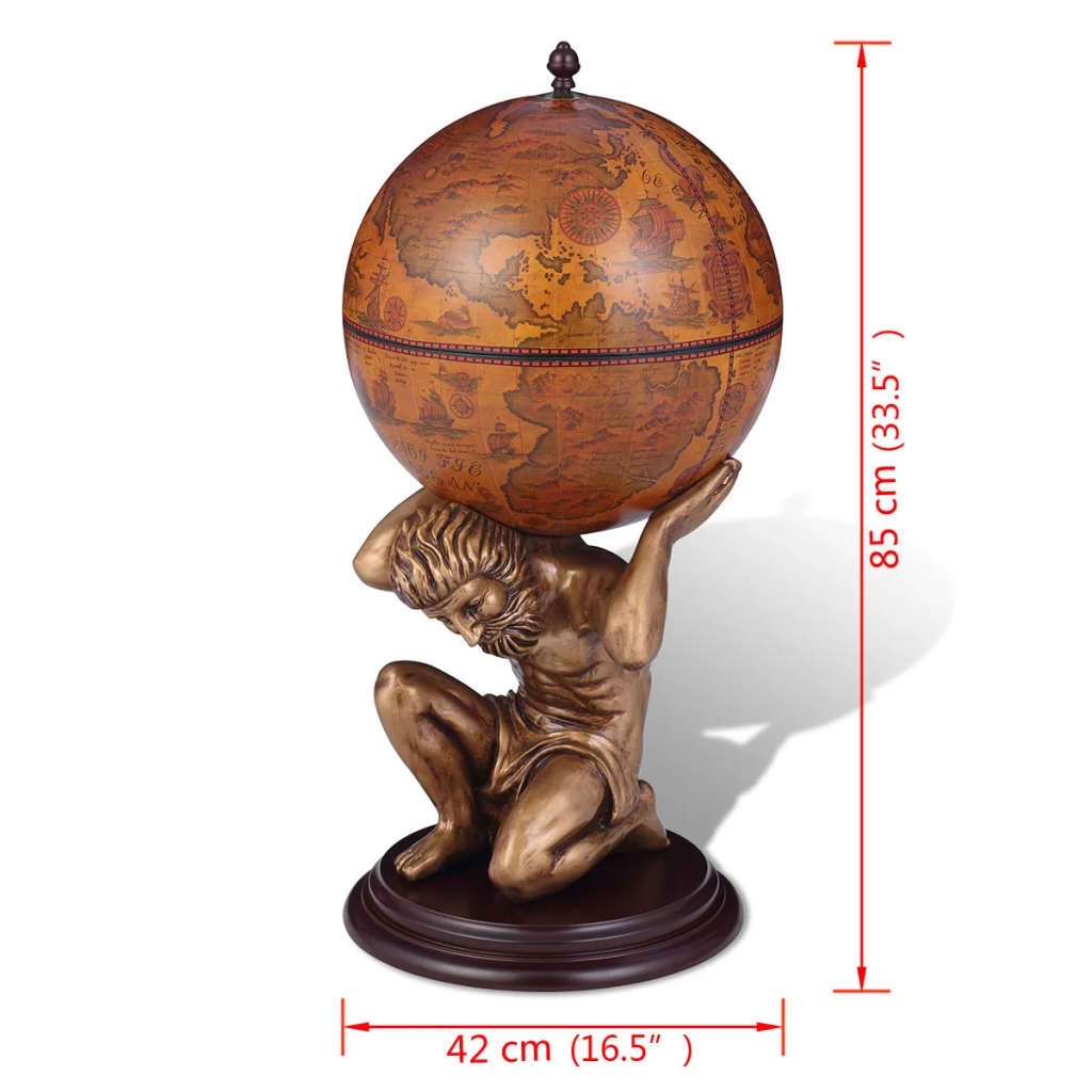 Viiniteline Globe bar Atlas 42 x 42 x 85 cm