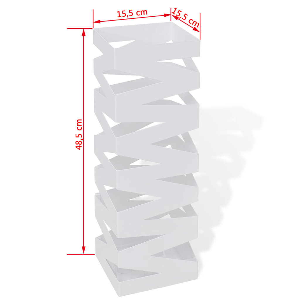 Teräksestä valmistettu sateenvarjoteline Valkoinen 48,5 cm