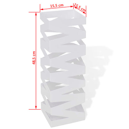 Teräksestä valmistettu sateenvarjoteline Valkoinen 48,5 cm