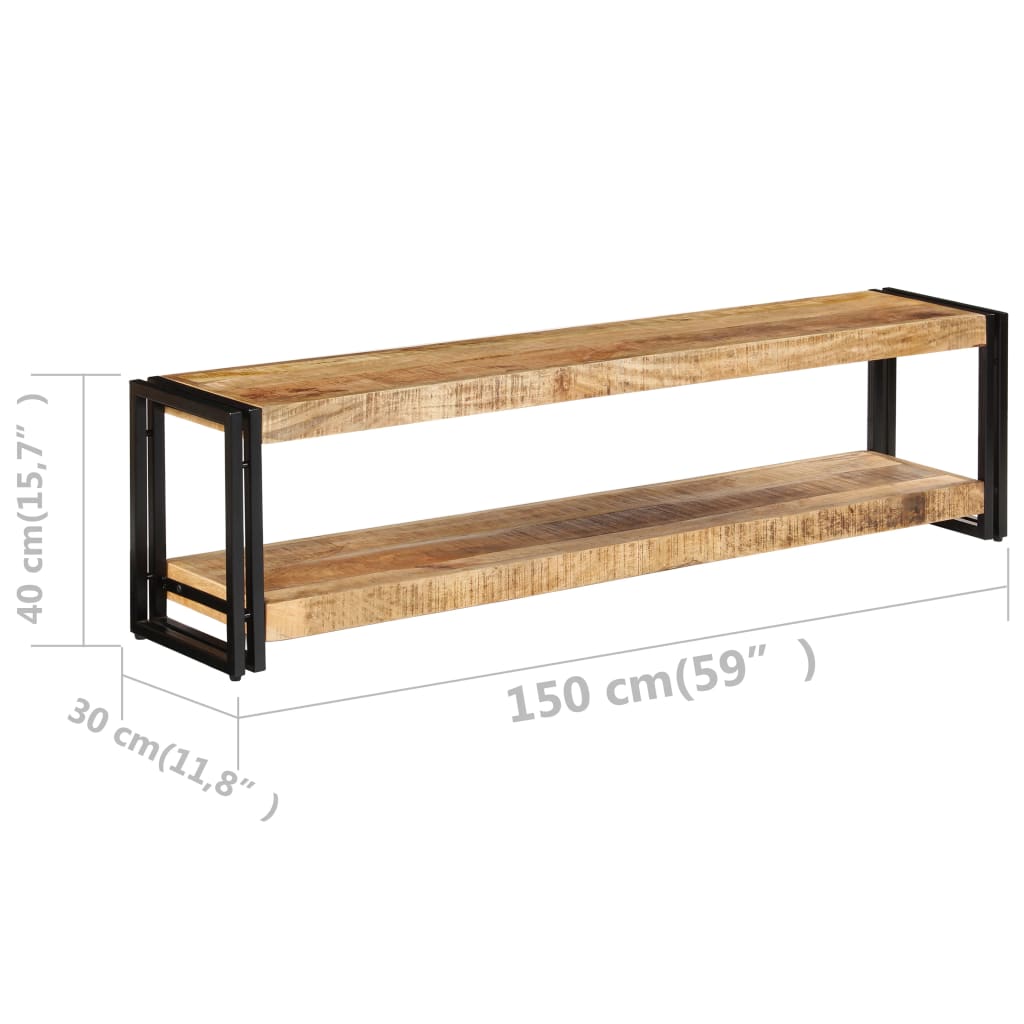 TV-möbel massiv trä mangoträ TV-bänk 150x30x40 cm