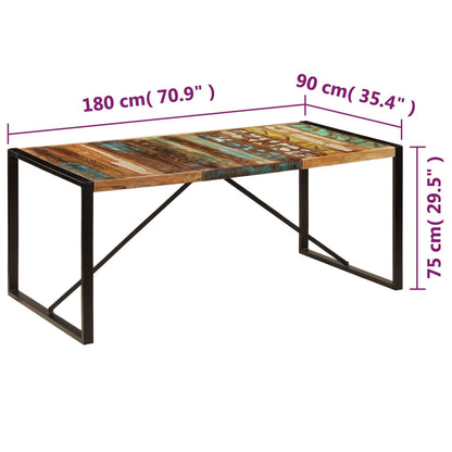 Ruokapöytä kierrätyspuuta 180x90x75 cm