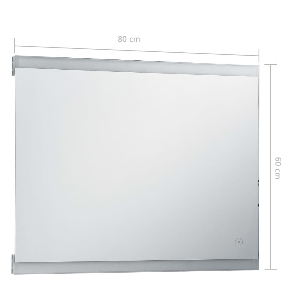 Badrumsspegel LED med touch-sensor 80x60 cm