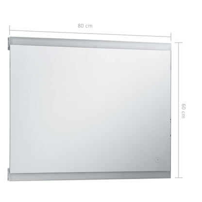 Badrumsspegel LED med touch-sensor 80x60 cm