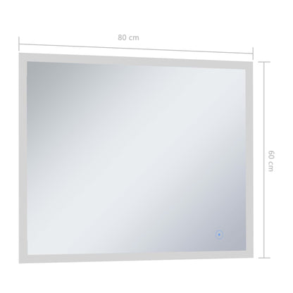 Badrumsspegel LED med touch-sensor 80x60 cm