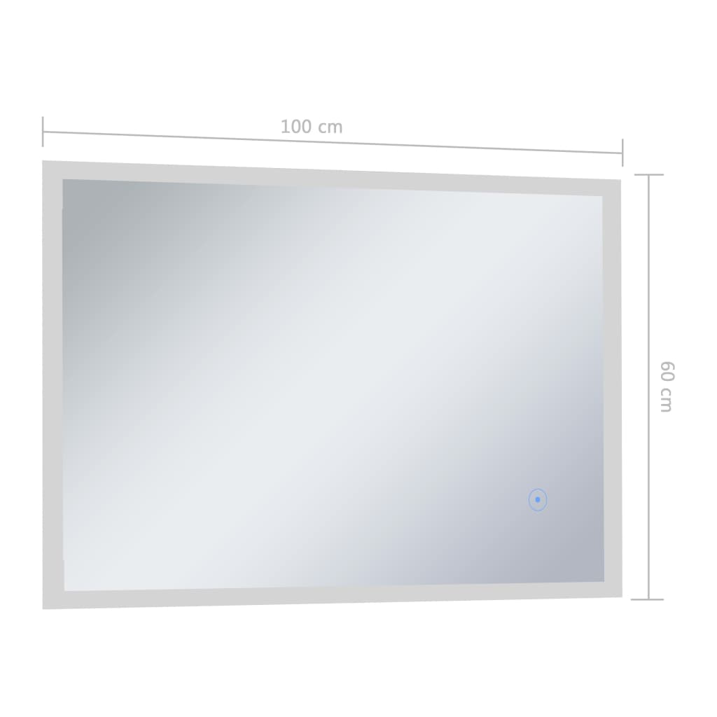 Badrumsspegel LED med touch-sensor 100x60 cm