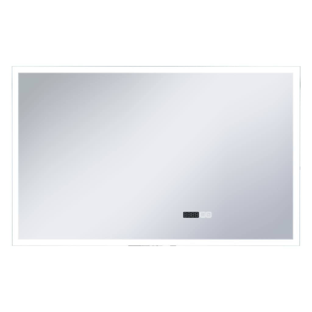 Badrumsspegel LED med touch-sensor och tidsdisplay 100x60 cm