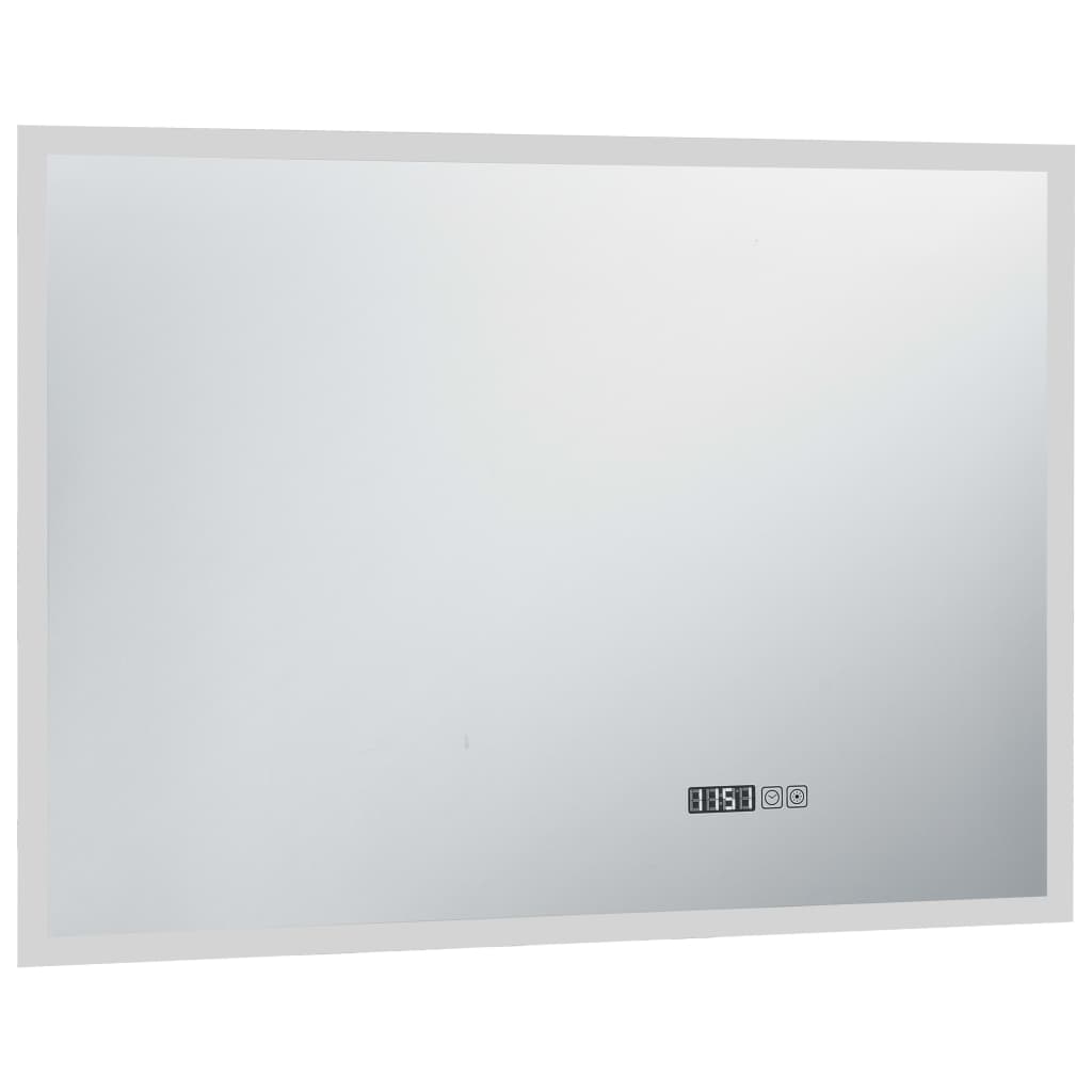 Badrumsspegel LED med touch-sensor och tidsdisplay 100x60 cm