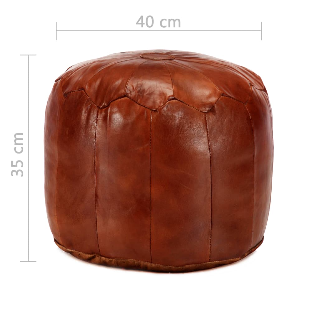 Rakkaus Pouf ruskea 40x35 cm aitoa vuohennahkaa