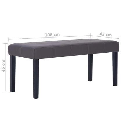 Sittbänk grå 106 cm konstläder