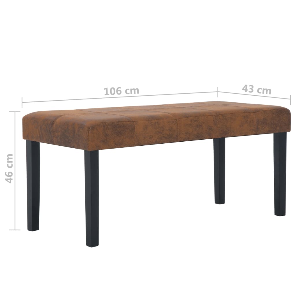 Sittbänk brun 106 cm konstmocka