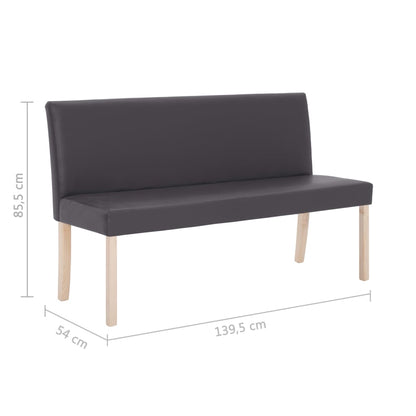 Sittbänk grå 139,5 cm konstläder