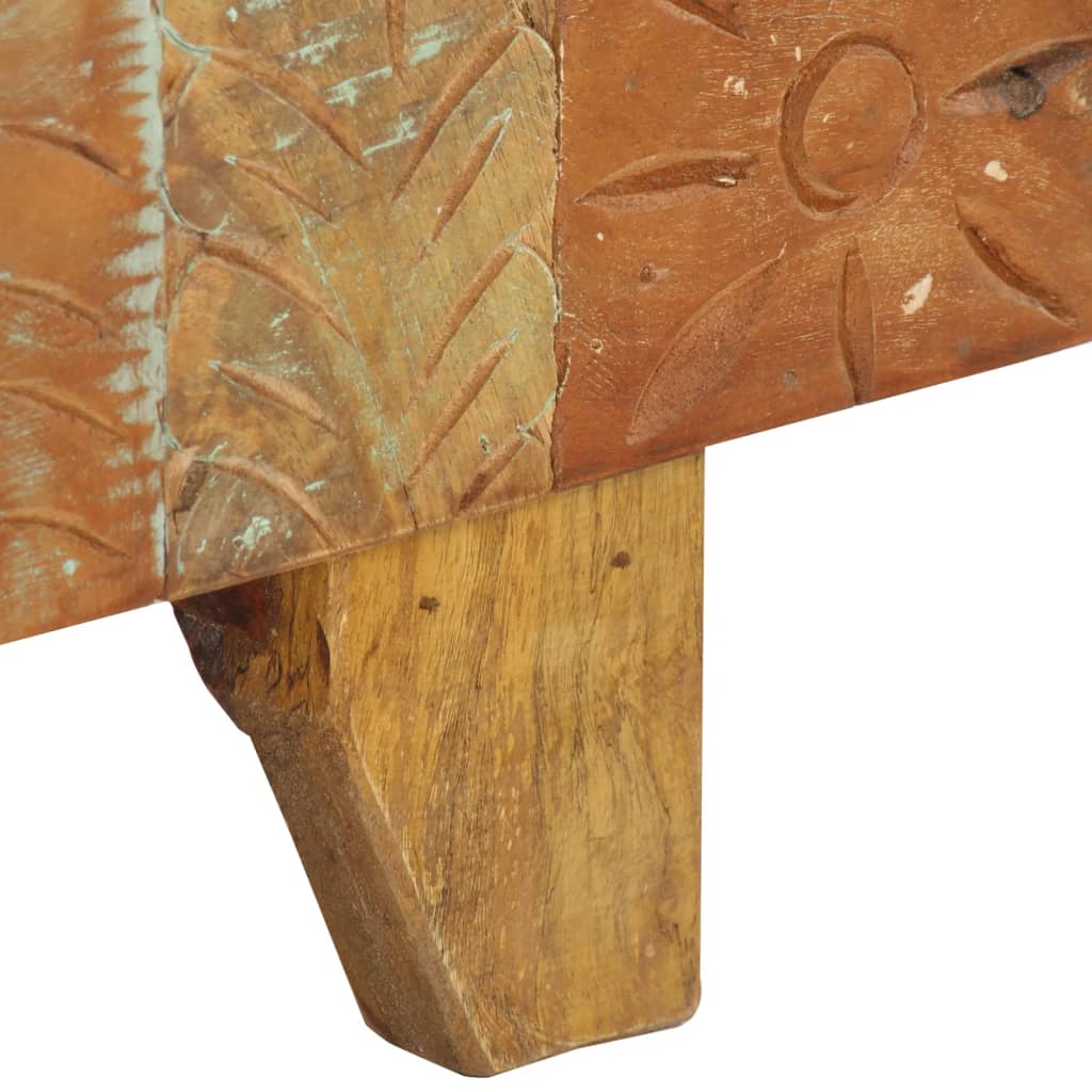 TV-Möbel Trä Handsnidad TV-bänk 120x30x40 cm massivt återvunnet trä