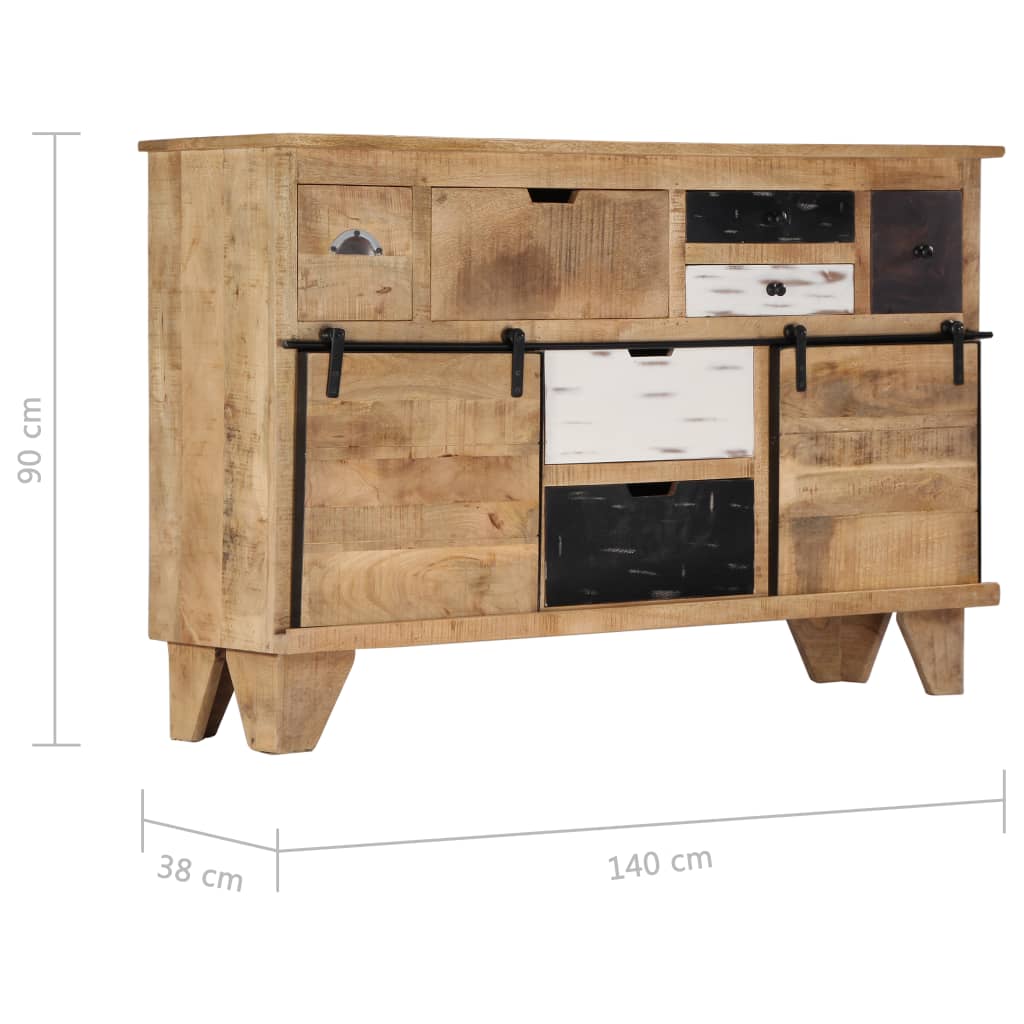 Skänk massiv trä mangoträ 140x38x90 cm