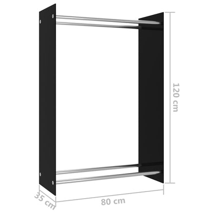 Puujalusta musta 80x35x120 cm lasi