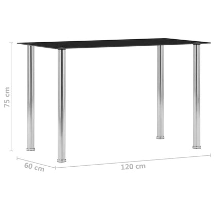 Matbord svart 120x60x75 cm härdat glas