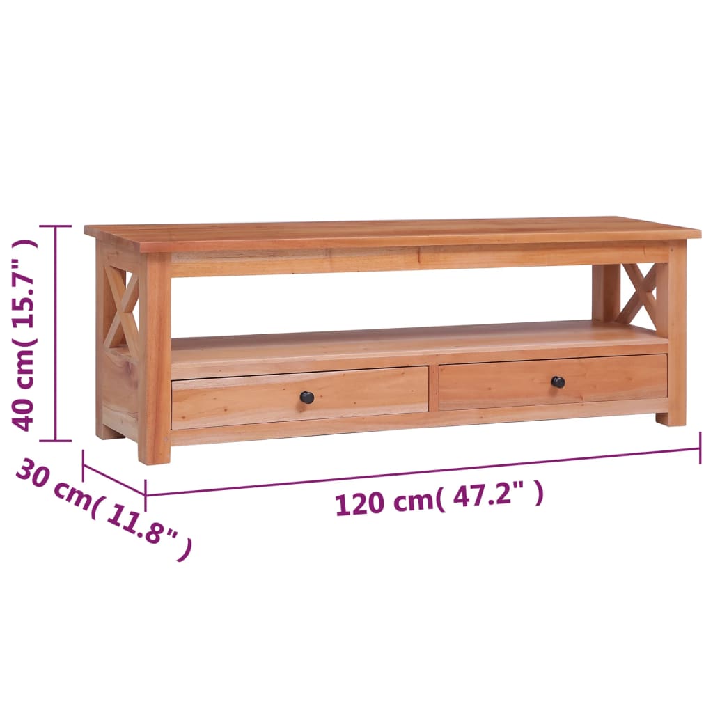 TV-möbel massiv trä mahogny TV-bänk 120x30x40 cm