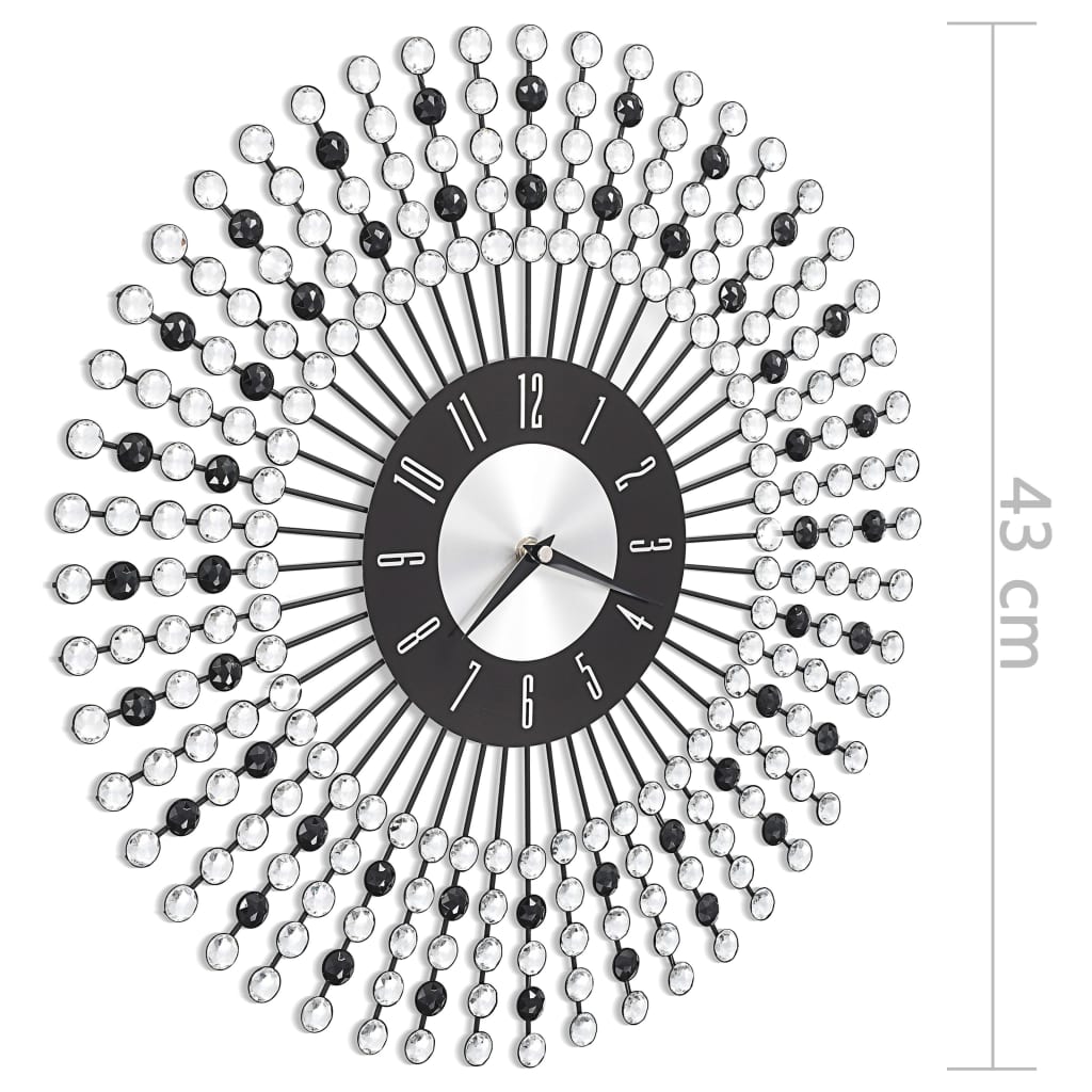 Metallinen seinäkello 43 cm musta