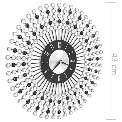 Metallinen seinäkello 43 cm musta