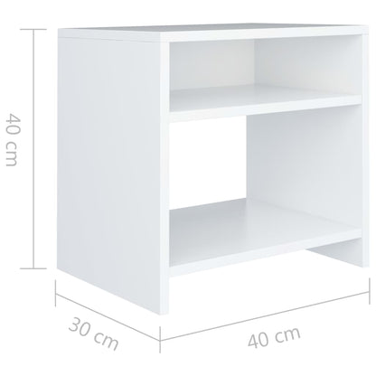 Sängbord Nattduksbord vit 40x30x40 cm