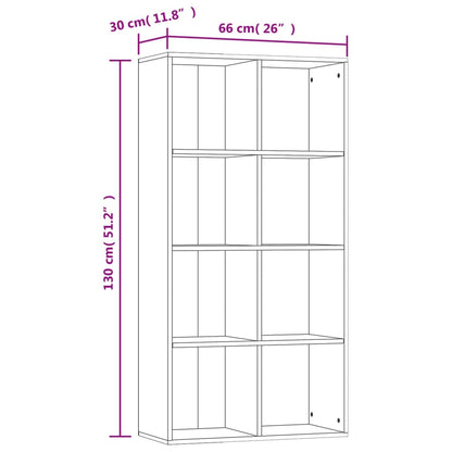 Kirjahylly betonin harmaa 66x30x130 cm