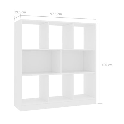 Bokhylla vit 97,5x29,5x100 cm