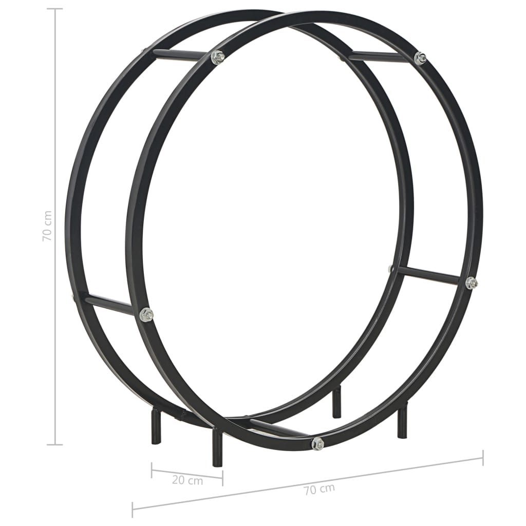 Puujalusta musta 70x20x70 cm terästä