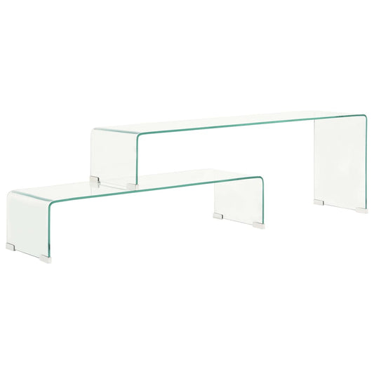 Soffbord DIV. 2 delar 90x30x20/110x30x40 cm härdat glas