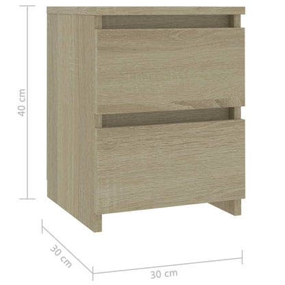 Sängbord Nattduksbord sonoma ek 30x30x40 cm