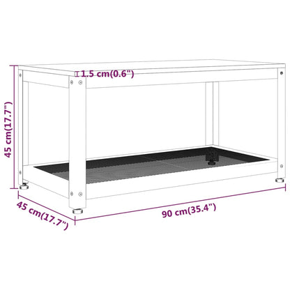 Soffbord brun svart 90x40x45 cm järn