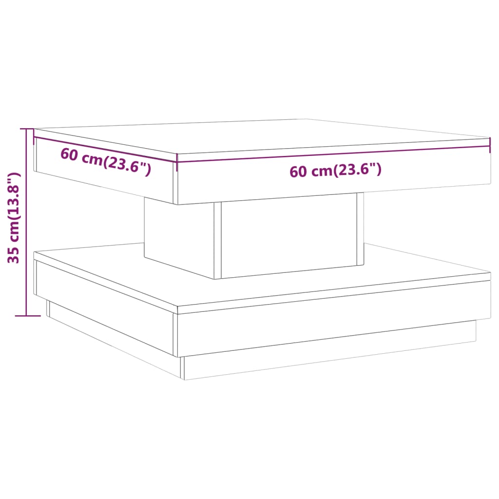 Soffbord brun 60x60x35 cm