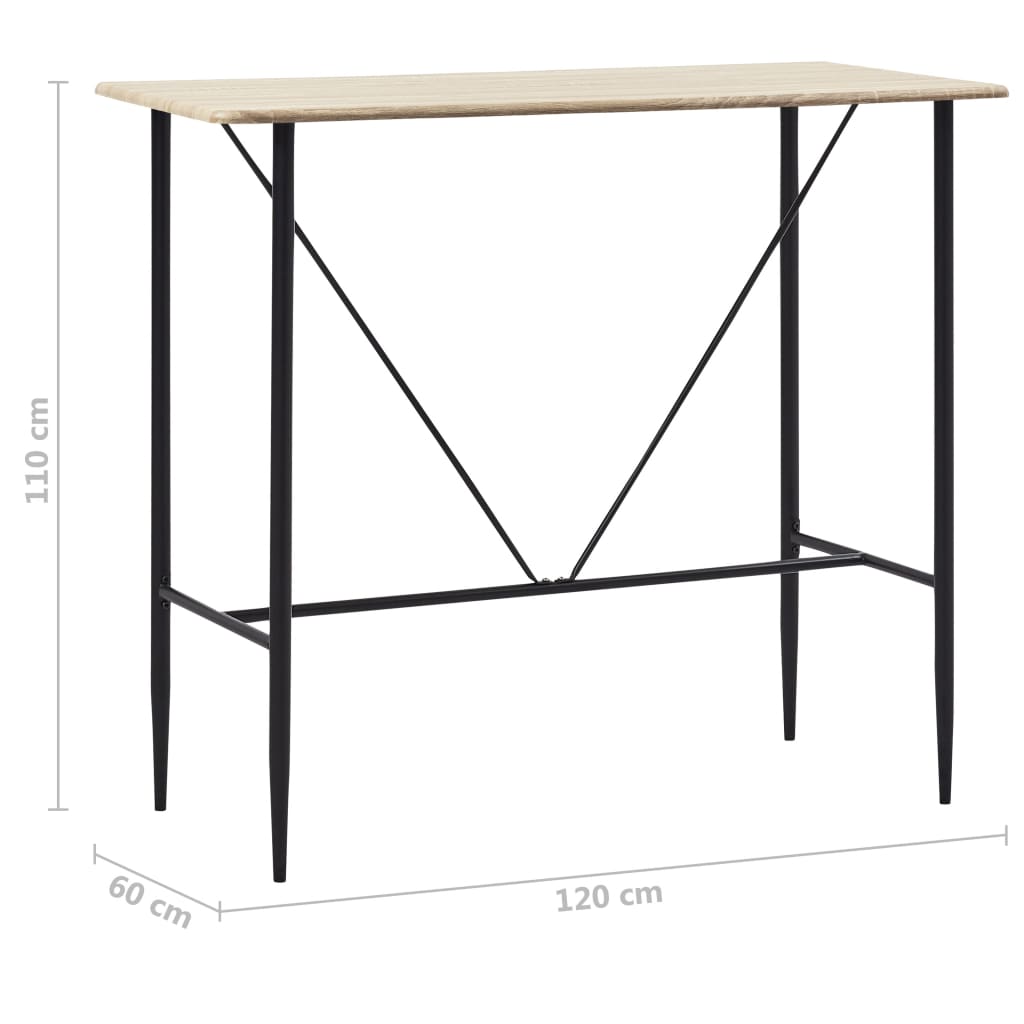 Barbord bistrobord ek 120x60x110 cm