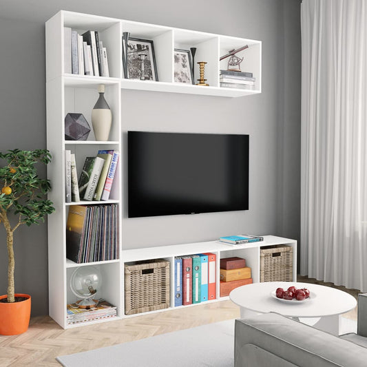 TV-möbel vit TV-möbel vit TV-bänk set 180x30x180 cm 3 st