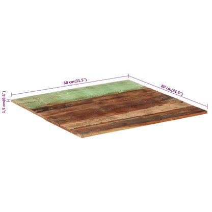 Bordsskiva massivt återvunnet trä Fyrkantig 80x80 cm 15-16 mm