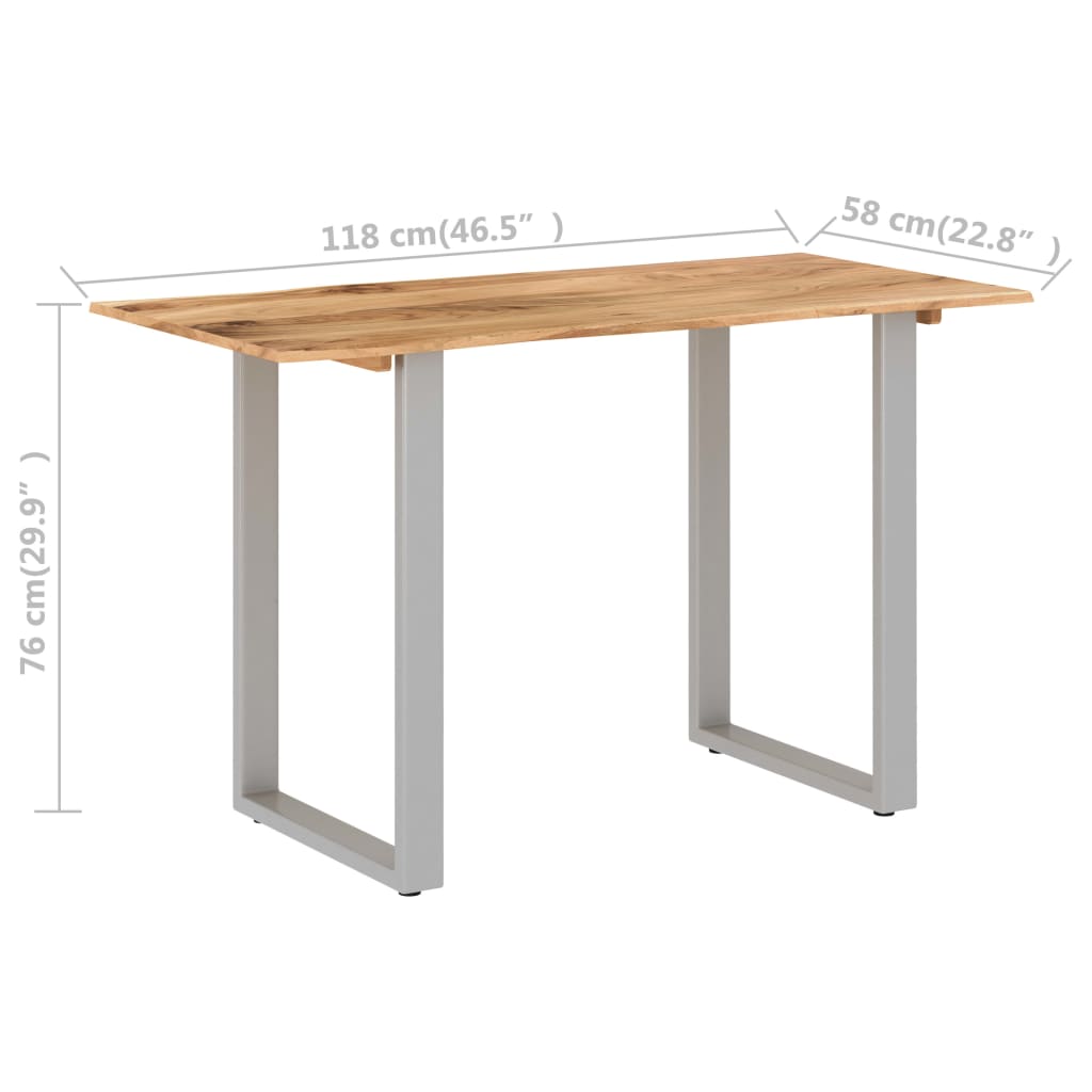 Ruokapöytä 118x58x76 cm massiivi akaasiapuuta