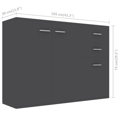 Skänk grå 105x30x75 cm