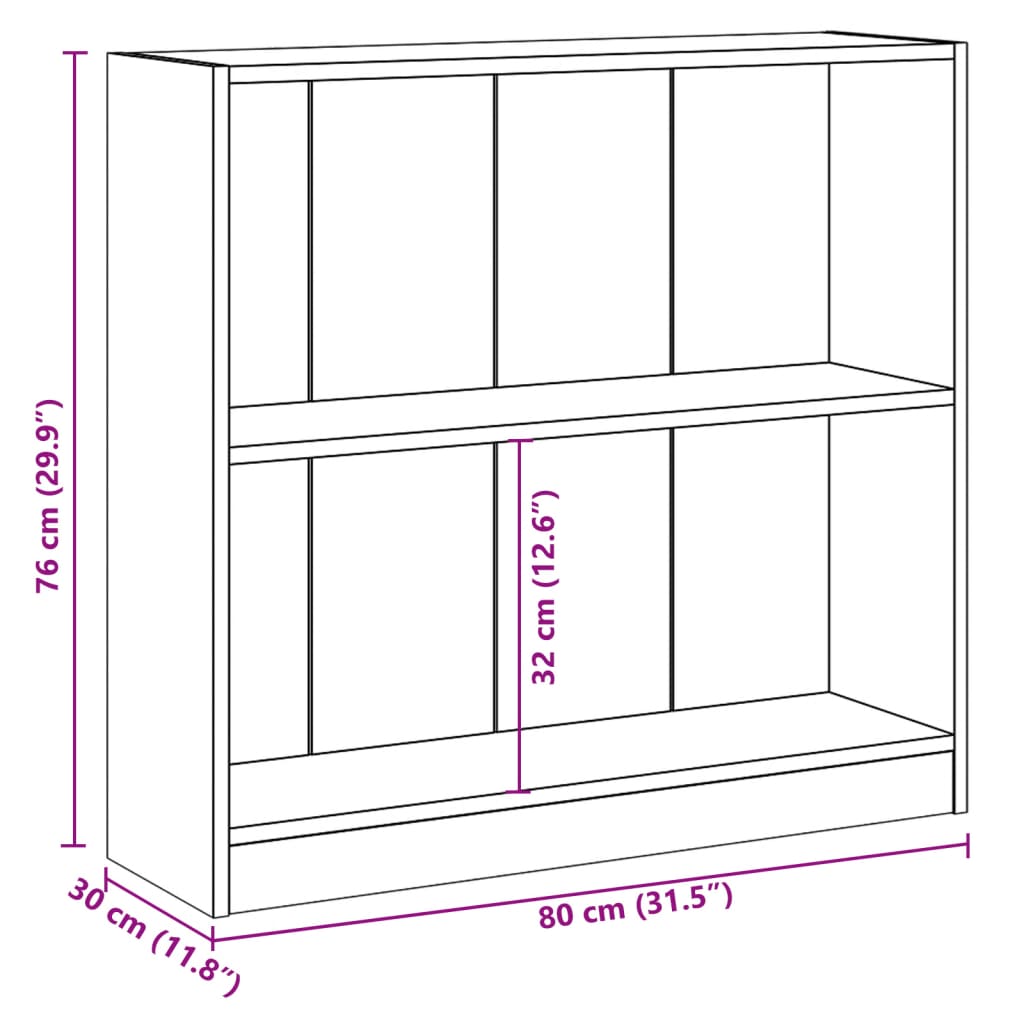 Kirjahylly musta 80x24x75 cm puutavaraa