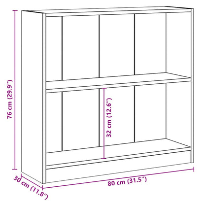 Kirjahylly musta 80x24x75 cm puutavaraa