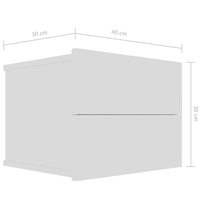 Sängbord Nattduksbord vit 40x30x30 cm