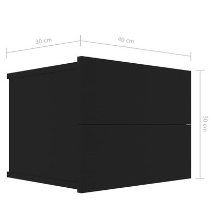 Sängbord Nattduksbord svart 40x30x30 cm