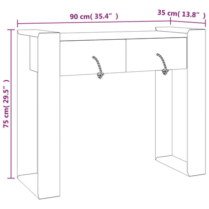 Avlastningsbord konsolbord massiv trä teak 90x35x75 cm