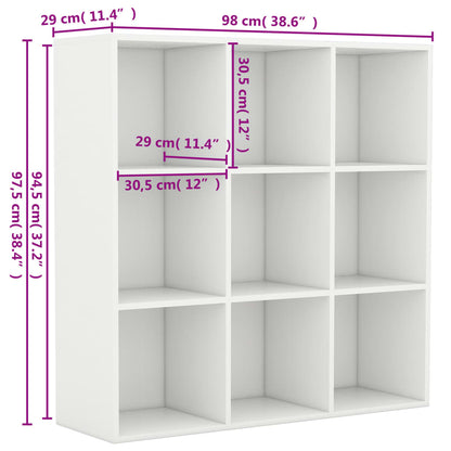 Bokhylla vit 98x29x97,5 cm