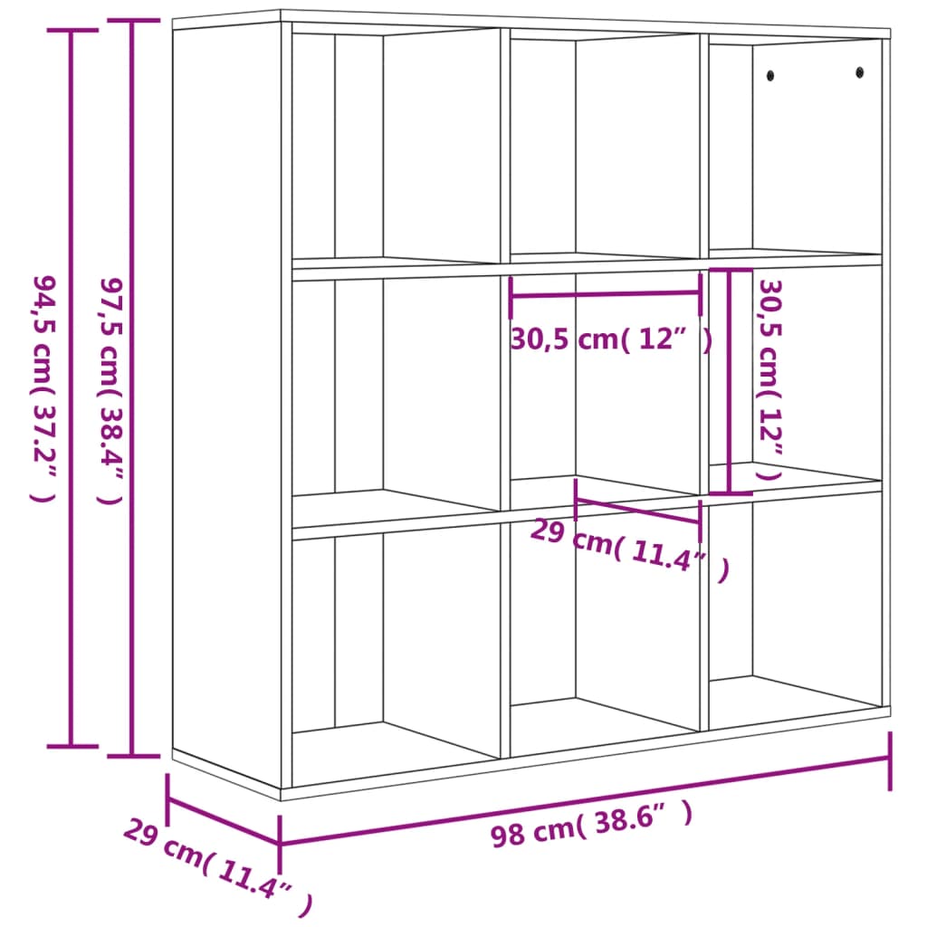 Sonoma tammi kirjahylly 98x29x97,5 cm