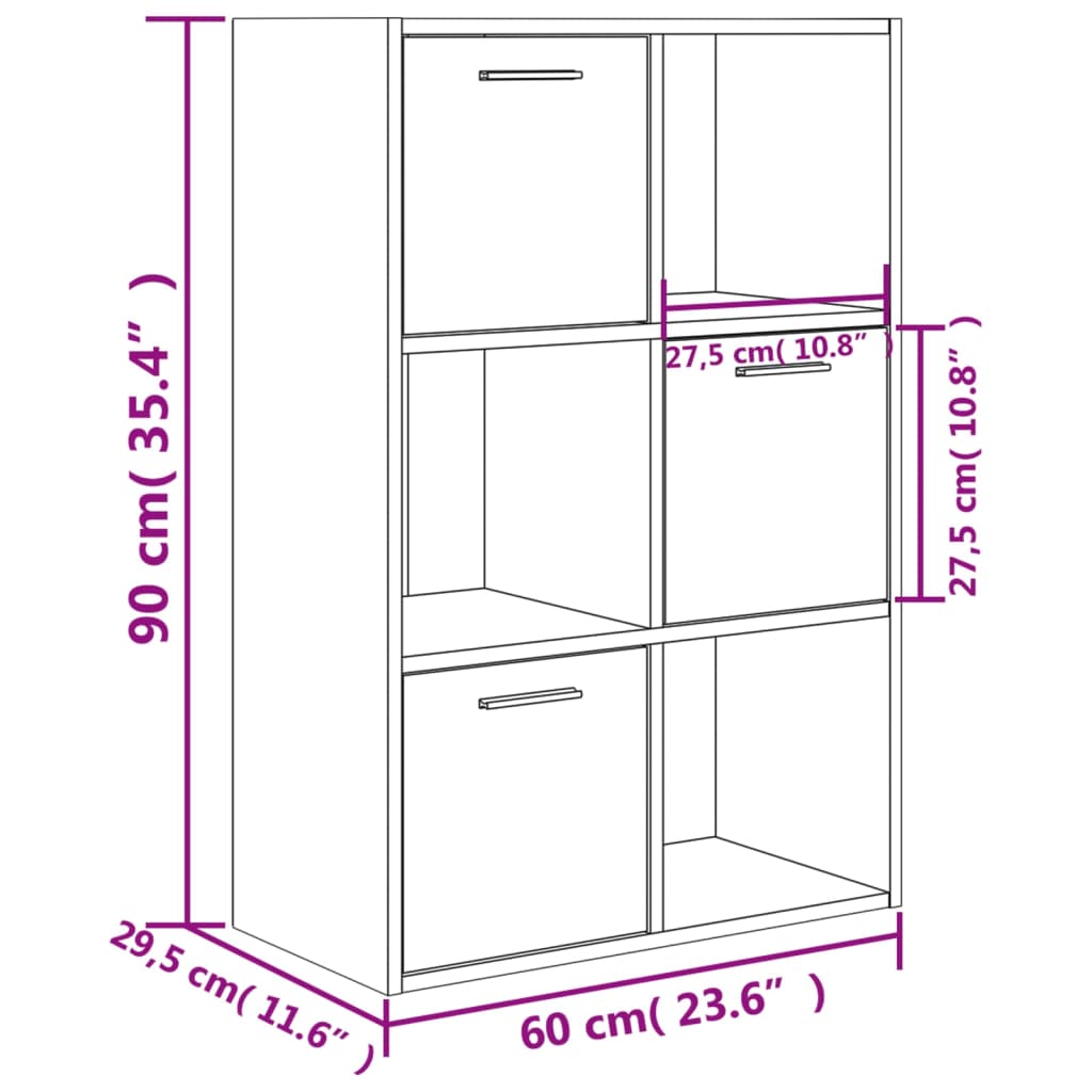 Säilytyskaappi betonin harmaa 60x29,5x90 cm