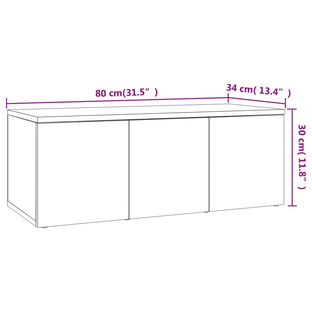 TV-möbel sonoma ek TV-bänk 80x34x30 cm